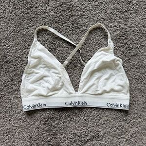 Calvin Klein White Convertible Cotton Bralette